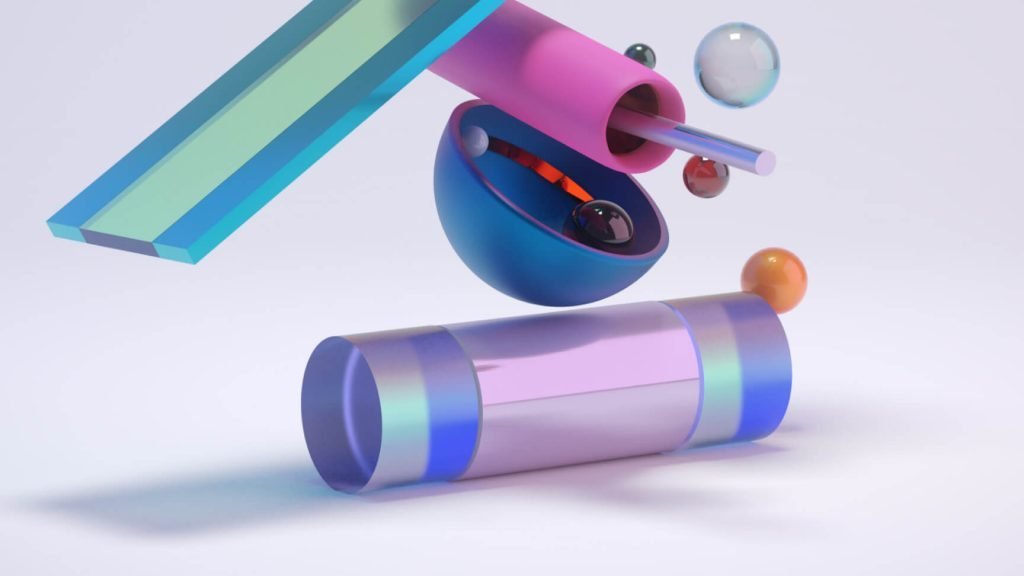 Abstract 3D shapes representing creative design